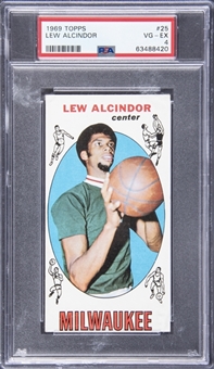 1969-70 Topps #25 Lew Alcindor (Kareem Abdul-Jabbar) Rookie Card - PSA VG-EX 4